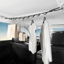 Multifunctional Car Laundry Hanging Rack Adjustable Length 83 to 119 cm Polyester Black String with Hooks for Clothes and Bags 3