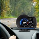 Multifunctional Head-Up Display OBD2 and GPS Mode 8.6x7.5x11 cm Stand 9 Screens Speed RPM Temperature Fuel Consumption Alarm Codes 3