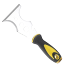 Multifunctional Scraper for Filler 20.5 cm Stainless Steel Spatula with Can Opener and Roller Cleaner Yellow Black for DIY 1
