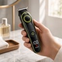 Multifuncțional tăietor 5 în 1 pentru bărbați Tăietor de păr, de barbă și de nas, aparat de ras Capete spălabile Putere 5 W Ecran LED Negru-verde 7