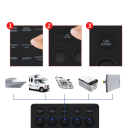 Multifunctioneel paneel 12V-24V met dubbele USB-aansluiting, voltmeter, 12V-aansluiting en 5 LED-schakelaars met overbelastingsbeveiliging 4