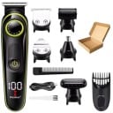 Multifunctionele 5-in-1 Trimmer voor Mannen Haartrimmer Baardtrimmer en Neustrimmer Scheerapparaat Wasbare Koppen Vermogen 5 W LED Display Zwart-Groen 1