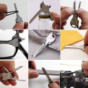 Multifunctionele 6-in-1 roestvrijstalen sleutel, 7 x 1,9 cm opener, schroevendraaierblad, microsleutel, brillengereedschap 2