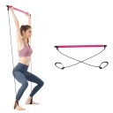 Multifunkciós pilates rúd 80 cm ellenállásos kötelekkel és lábpántokkal, két részes és összecsukható a fitnesz jógához és az egész test 6