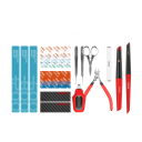 Multifunkční modelářská sada nástrojů DIY pilníky kleště nůžky brusné tyčinky černo červená pro modely a přesnou práci 2