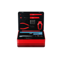 Multifunkční modelářská sada nástrojů DIY pilníky kleště nůžky brusné tyčinky černo červená pro modely a přesnou práci 3