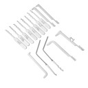 Multifunkční sada nástrojů na odemykání zámků 15 v 1 z nerezové oceli pro zámečnické práce a práci se zámky 1