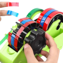 Multifunkční stolní držák pásky fialový velký válečkový poloautomatický dávkovač s řezačkou pro balicí a kancelářské použití průhledný design 4