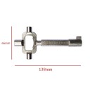 Multifunkčný zámočnícky kľúč 138 × 66 mm kovový nástroj so stupnicou a hlavicami 6 mm, 7 mm, 8 mm na prácu so zámkami 2