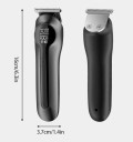 Multifunkčný zastrihávač 6v1 s LCD displejom USB-C nabíjaním 16 cm nerezové čepele pre vlasy, bradu, nos a telo 4