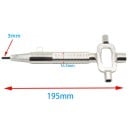 Multifunkcyjny zamecznikarski mierniczy klucz 195 mm metalowe narzędzie ze skalą, końcówką 3 mm i nasadkami 6 mm, 7 mm, 8 mm 4