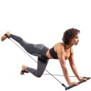 Multifunktionale Pilates-Stange 80 cm mit Widerstandsbändern und Fußschlaufen, zweigeteilt und faltbar für Fitness, Yoga 5