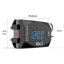 Multifunktionales digitales Voltmeter mit Thermometer, 3-in-1-LED-Anzeige, 6 V – 30 V, Mini-Anzeige für Motorrad, Hochspannungswarnung, DC-Panelmeter 3