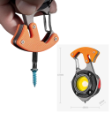 Multifunktionel genopladelig LED lommelygte 8,7 × 4,8 × 3 cm USB-C 500 lm sikkerhedsbælteskærer hammer orange-sort nødbelysning 4