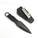 Multifunktionel overlevelseskniv 18 cm med skede Dobbeltsidet rustfrit stålklinge Udendørs taktisk kniv Camping Vandring Friluftsudstyr 1