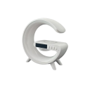 Multifunktionel trådløs opladningsstander til mobil med LED farvet lys, bluetooth højttaler og vækkeur Trådløs mini holder med hurtigoplader 4