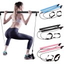 Multifunktionell pilatesstång 80 cm med motståndsband och fotremmar, tvådelad och hopfällbar för fitness, yoga och träning av hela kroppen 1