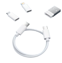 Multifunktionelt USB-kabelsæt med adaptere 60W PD hurtigopladning 3A Lightning Micro USB TYPE-C opbevaringsboks oplader rejseboks 3
