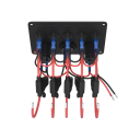 Multifunktionspanel 12V-24V med dual USB-stik, voltmeter, 12V stik og 5 LED-kontakter med overbelastningsbeskyttelse 5