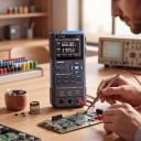 Multímetro LCR manual com medição automática e classificação de componentes, 4,5 dígitos, ecrã TFT de 2,8", 100 Hz–100 kHz, preto e azul, para eletrónica 7