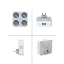 Multiplicador de tomadas 3x USB, 4x tomada 2