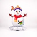Muñeco de nieve inflable con pajarito Globo de pie Decoración navideña 96 x 158 cm Blanco con bufanda roja y gorro Decoración de fiesta invernal 1