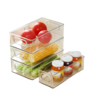Muovinen säilytysrasia läpinäkyvä 25,5 x 15,1 x 7,6 cm organisoija kahvoilla muovinen laatikko keittiöön, kylpyhuoneeseen ja kotiin 2