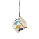 Musical Christmas Pendant Metal Drum Hand-Painted Hanging Decoration for Tree Traditional Ornament as a Festive Gift 2