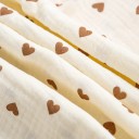 Muslin Blanket 100 x 100 cm with Heart Pattern Gentle Breathable Cotton for Babies Baby Swaddle Towel Cloth Nappy 4