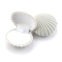 Musling mini smykkeskrin til ring eller øreringe 6,5 × 5,5 × 3,2 cm fløjl farvet gaveæske til smykke 3