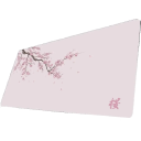 Musmatta och tangentbordsmatta 350 x 600 x 2 mm med motiv av gren och rosa blommor rosa för skrivbordet i kontoret och till bärbar dator 1