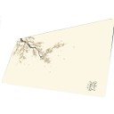 Musmatta och tangentbordsmatta 400 x 900 x 2 mm stor skrivbordsmatta krämfärgad med gren och blommor för dator, bärbar dator och kontor 1