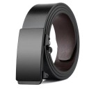 Musta miesten vyö aitoa nahkaa 3,8 cm Nahkavyö ilman reikiä automaattisella metallisoljella Elegantti muotiasuste pukuun tai farkkuihin musta