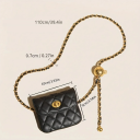 Musta tai valkoinen minikokoinen vyölaukku 10 x 9 cm ketjulla Elegantti vyötärö- ja olkalaukku Muodikas crossbody-lompakko Tyylikäs 4