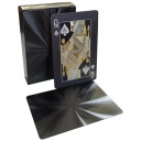 Mustat muoviset pelikortit 55 palaa vedenpitävällä pinnalla ja ylellisellä kohokuvioinnilla 57 x 87 mm elegantti setti pokeriin, jokereihin 3