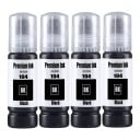 Mustetäytesarja 104 4 kpl Epson EcoTank ET-2821 ET-2825 ET-2826 ET-2830 4x 70 ml Vesipohjainen Musta 1