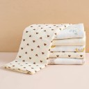 Muszlin takaró 100 x 100 cm szív mintával Puha, légáteresztő pamut babáknak Babapólya Törölköző Textil pelenka 2