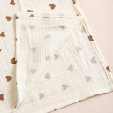 Muszlin takaró 100 x 100 cm szív mintával Puha, légáteresztő pamut babáknak Babapólya Törölköző Textil pelenka 3
