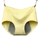 Mutandine mestruali con vita alta Pizzo in vita Cotone elastan Intimo assorbente monocolore Riutilizzabili mutandine comode 12