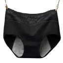 Mutandine mestruali con vita alta Pizzo in vita Cotone elastan Intimo assorbente monocolore Riutilizzabili mutandine comode 7
