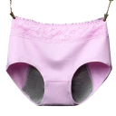 Mutandine mestruali con vita alta Pizzo in vita Cotone elastan Intimo assorbente monocolore Riutilizzabili mutandine comode 10