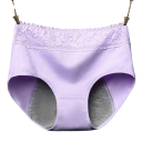 Mutandine mestruali con vita alta Pizzo in vita Cotone elastan Intimo assorbente monocolore Riutilizzabili mutandine comode 13