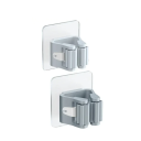 Muurbeugel voor mop 6 x 6 x 4,5 cm Lijmbevestiging voor mop en bezem ABS Beugel voor schoonmaakgereedschap Wandorganizer voor badkamer en keuken 1