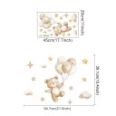 Muursticker 54,7 x 39,1 cm Beer met bruine ballonnen Transparant mat vinyl Decoratie voor de kinderkamer Schattige wanddecoratie 2