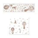 Muurstickers 98 x 81,5 cm Beer met konijntje in bruine ballonnen Doorzichtige kinderdecoratie voor de muur van matte vinyl Schattige zachte 1