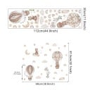 Muurstickers 98 x 81,5 cm Beer met konijntje in bruine ballonnen Doorzichtige kinderdecoratie voor de muur van matte vinyl Schattige zachte 2