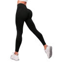 Naadloze sportlegging voor dames. Snel drogende elastische broek met ademend materiaal en taps toelopende hoge taille voor oefeningen. 1