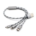 Nabíjací kábel USB na Micro USB / Lightning / USB-C K553 1