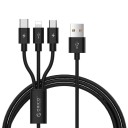 Nabíjací kábel USB na Micro USB / USB-C / Lightning K665 1