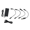Nabíjačka pre elektrickú kolobežku 42V 2A 220V s 5,5mm 1kolíkovým konektorom a sadou 4 redukcií XLR, RCA a 3kolíkových adaptérov 1